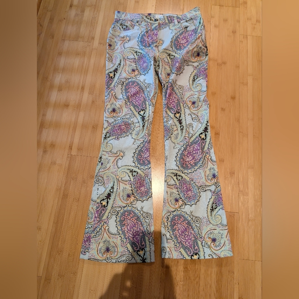 Etro Pastel Paisley Boot Cut Jeans